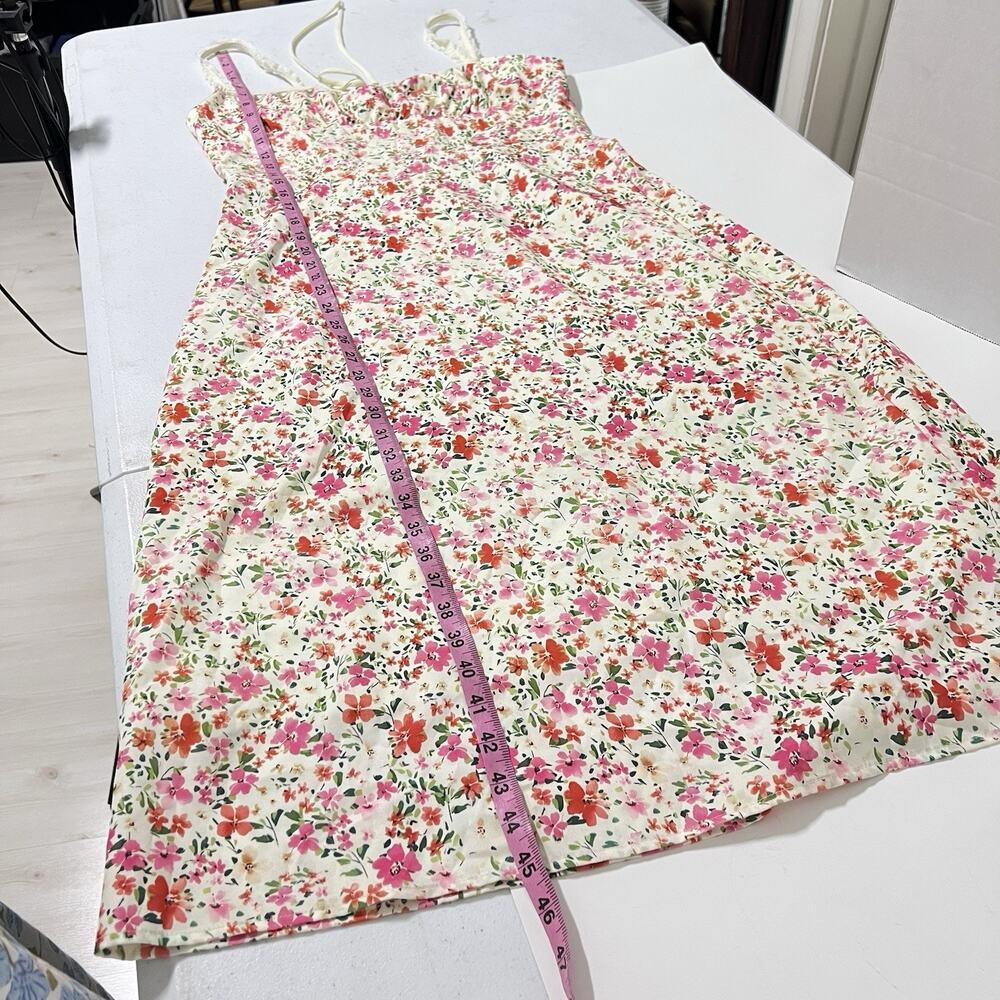 NEW Commence Midi Dress Size L Pink Floral Babydoll Milkmaid Garden Fairy Boho - Picture 12 of 13